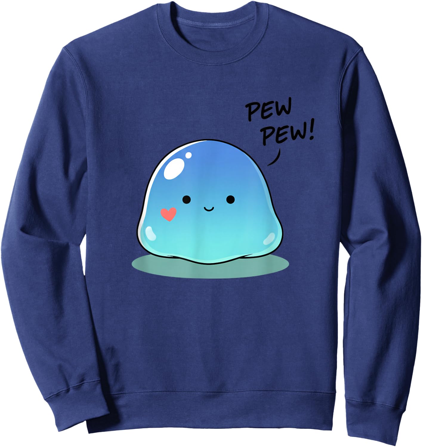 Pew Pew Kawaii Slime Cute Anime Jelly Funny Gaming Sweatshirt - Sweatshirt | Navy