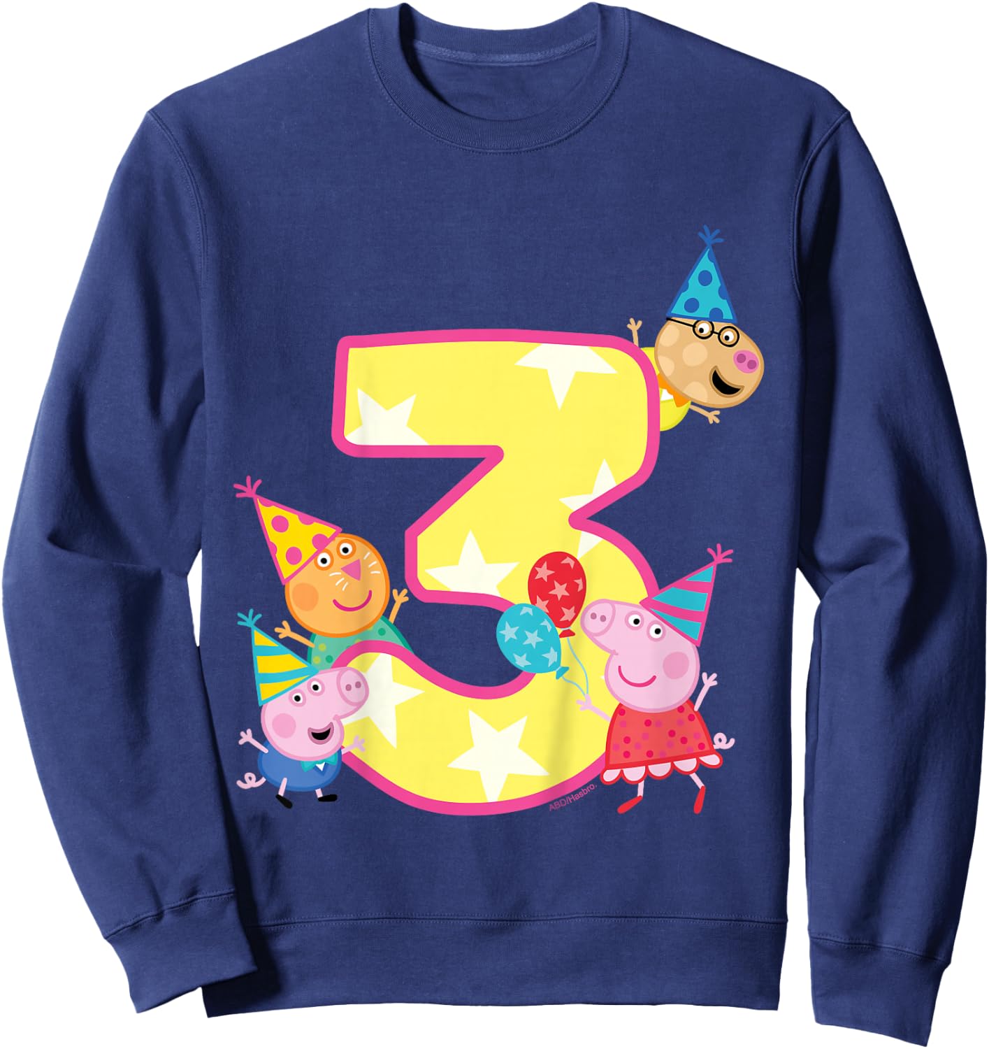 Peppa Pig Crew 3 Geburtstag Sweatshirt - Sweatshirt | Navy