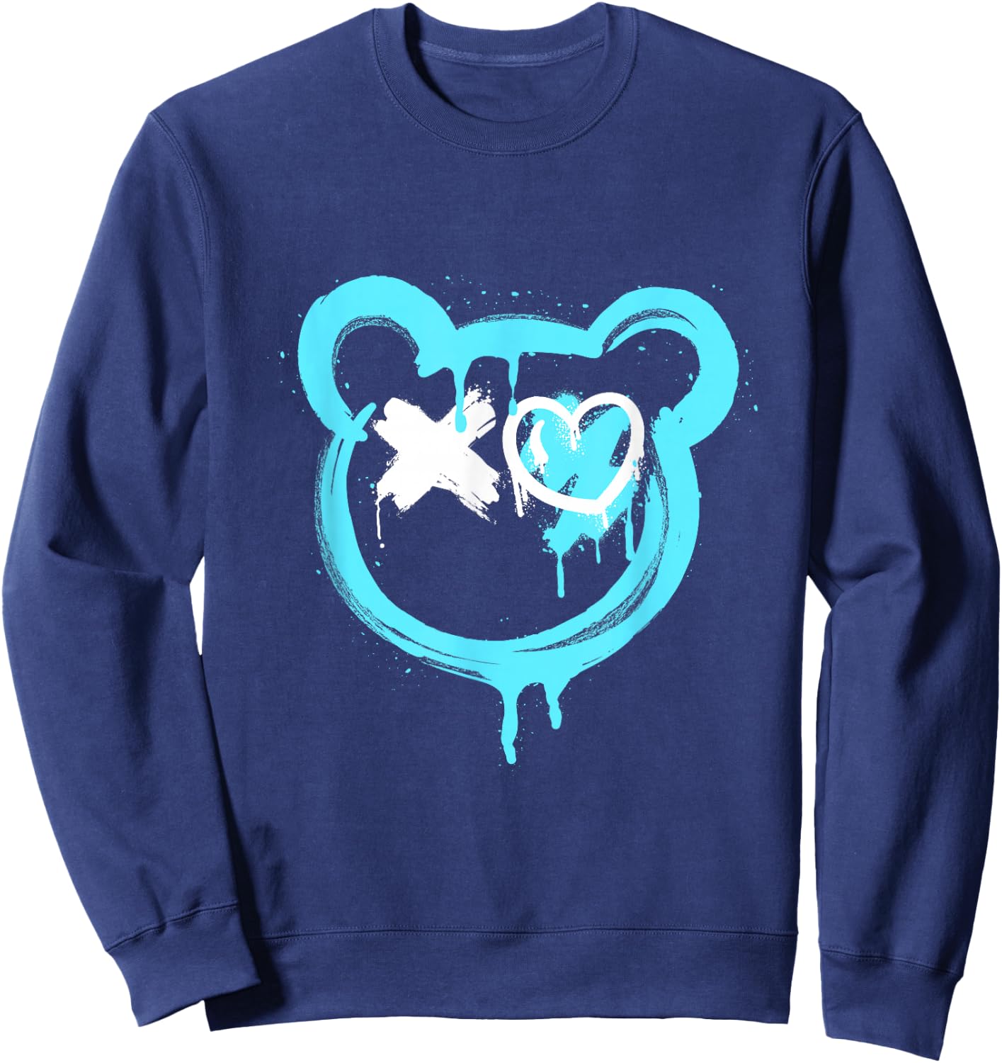 Graffiti Bear Love Punk Spray Paint Art Graffiti Bear Sweatshirt - Sweatshirt | Navy