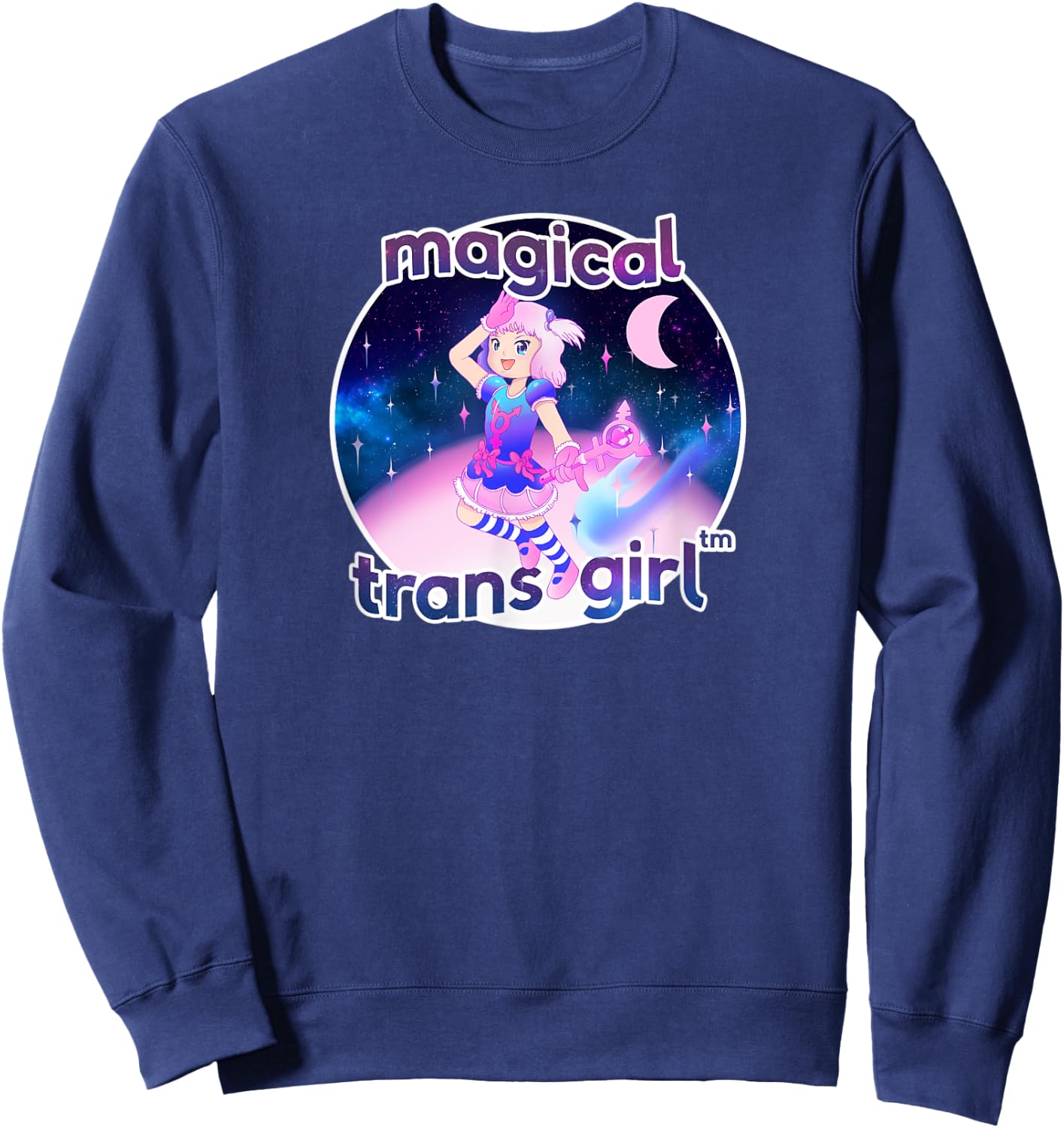 Magical Trans Girl Kawaii Trans Pride Premium , black Sweatshirt - Sweatshirt | Navy