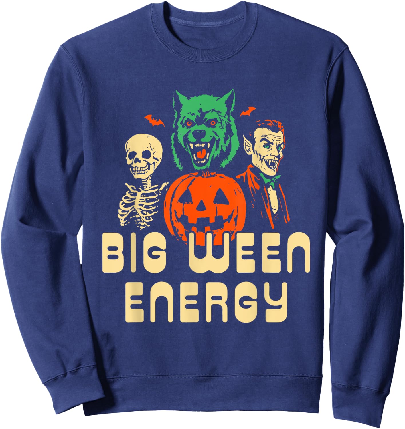 Funny Halloween Big Ween Energy , Women Sweatshirt - Sweatshirt | Navy