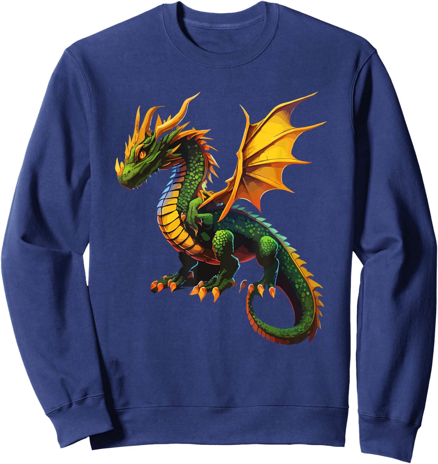 Dragon in Green Dragon Mystical Fantasy Mystical Creature , black Sweatshirt - Sweatshirt | Navy