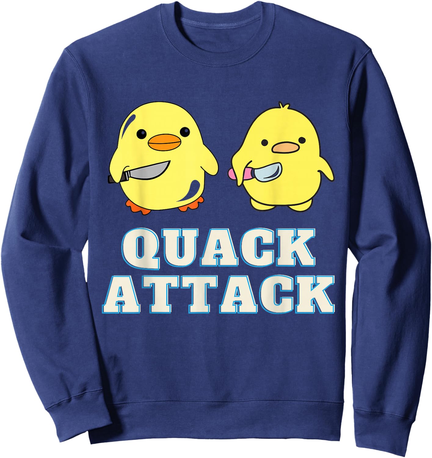 Quack Attack By Angry Green and Yellow Duck Sweatshirt - Sweatshirt | Navy