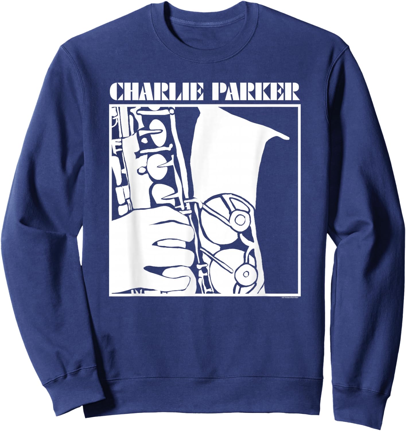 Charlie Parker Saxophone Illustration Sweatshirt - Sweatshirt | Navy