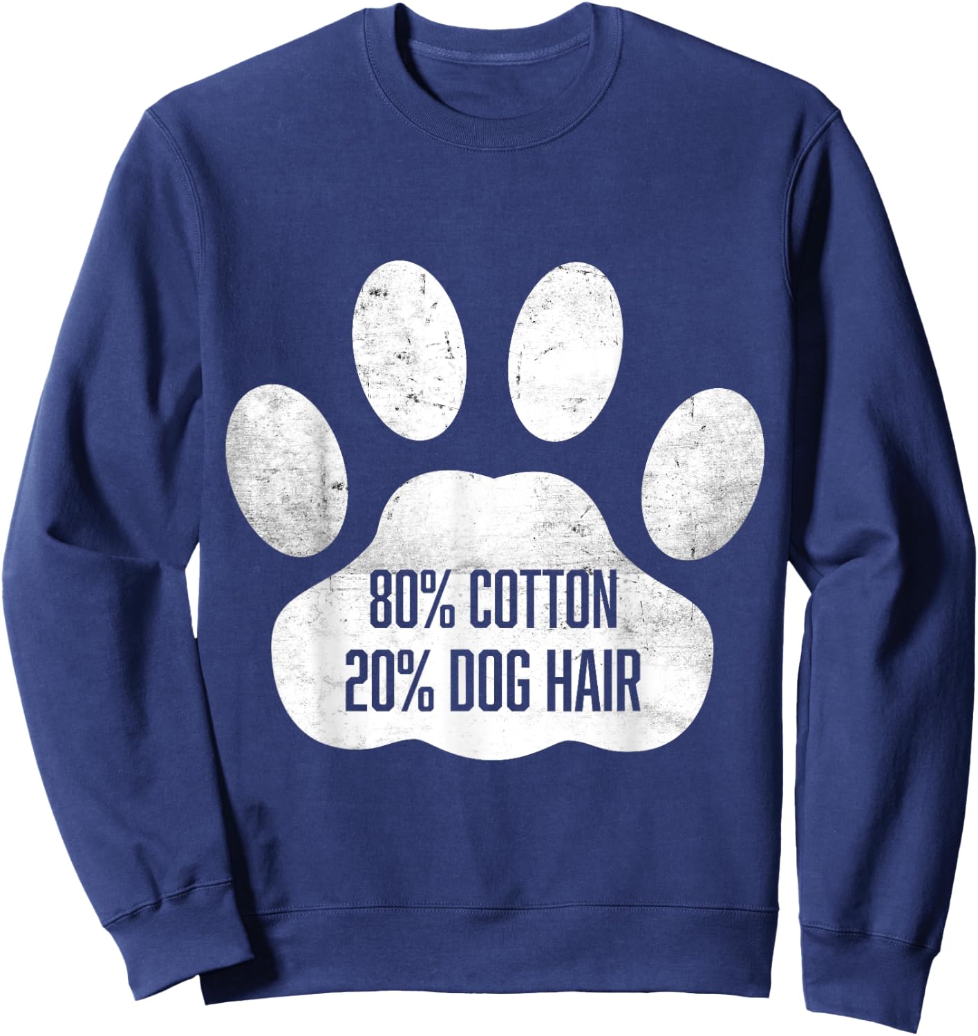 Cotton Dog Hair - Traces Of Dog - Dog Sayings Women Girls Kids Sweatshirt - Sweatshirt | Navy