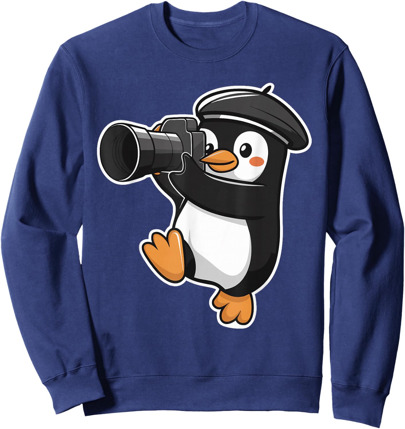 Cute Penguin Photographer With Camera Sweatshirt - Sweatshirt | Navy