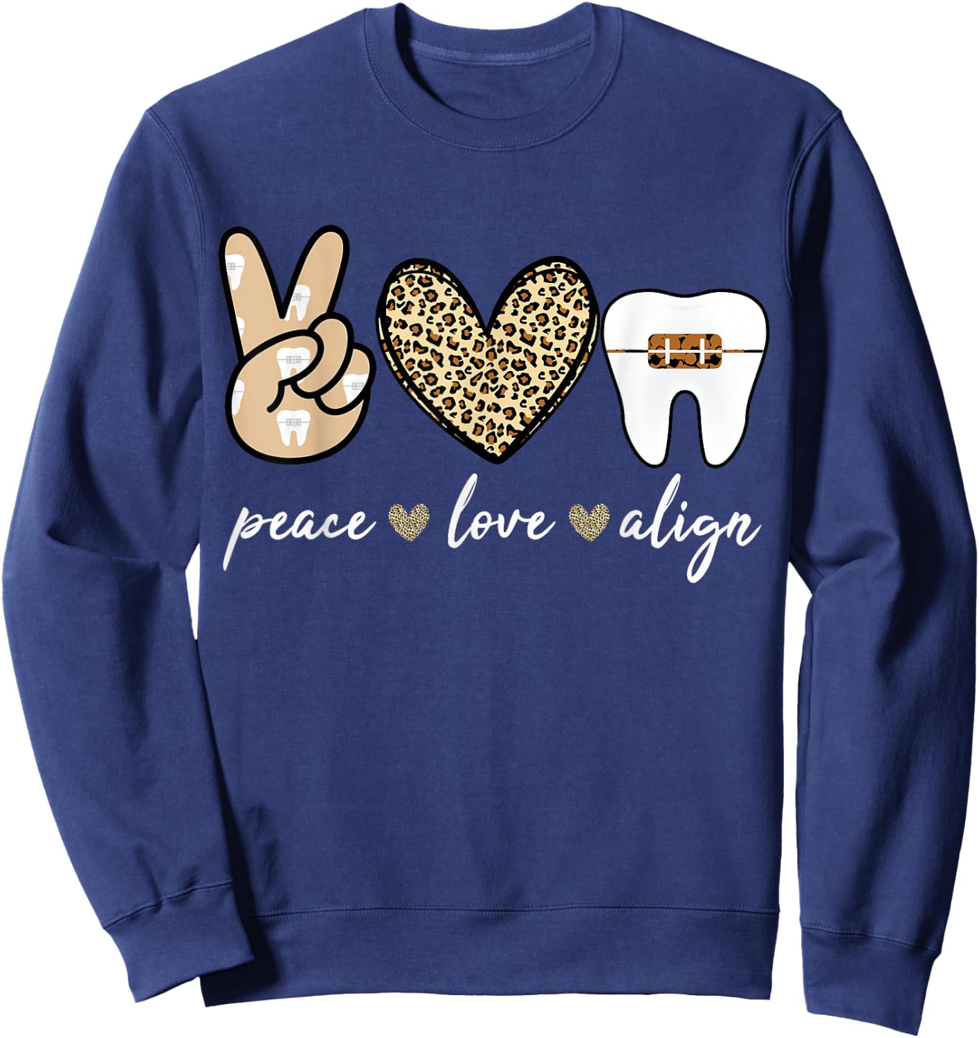 Orthodontic for Ortho Black -Adults Sweatshirt - Sweatshirt | Navy