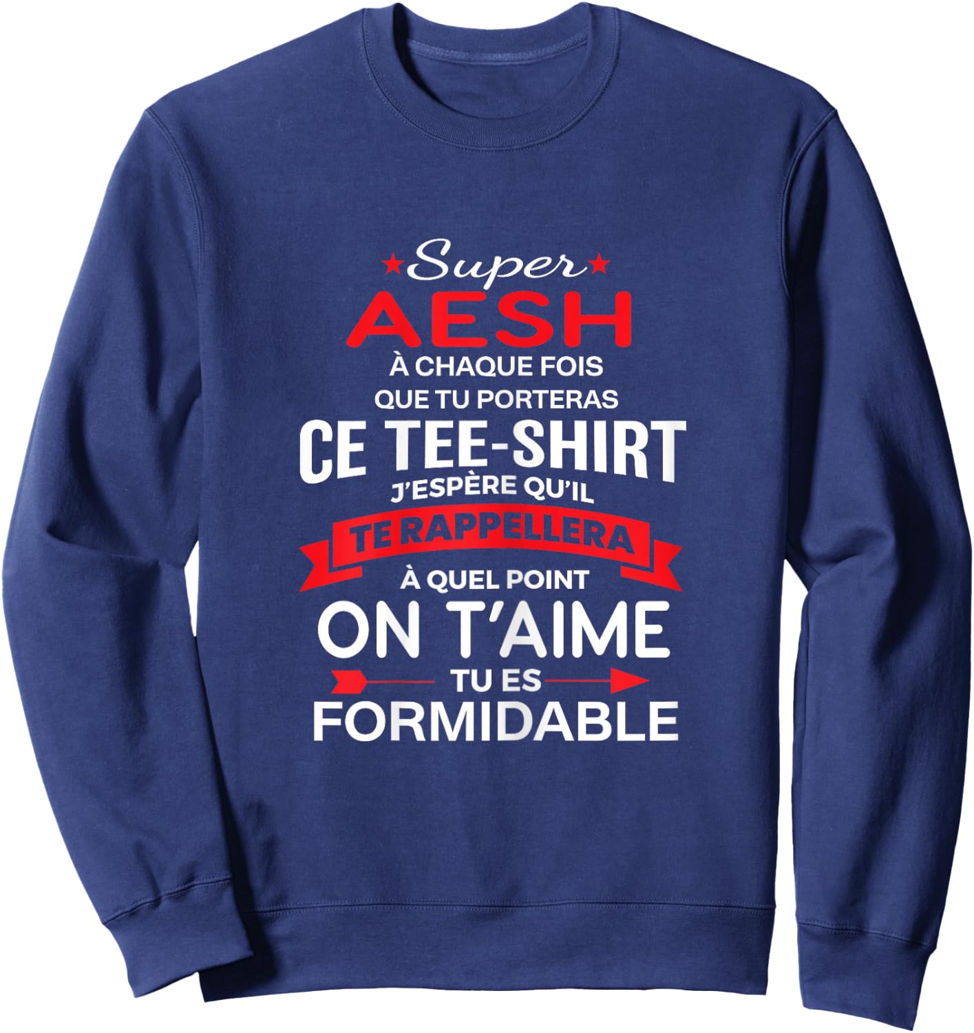 Super AESH on t'aime gift woman AESH , Black Sweatshirt - Sweatshirt | Navy