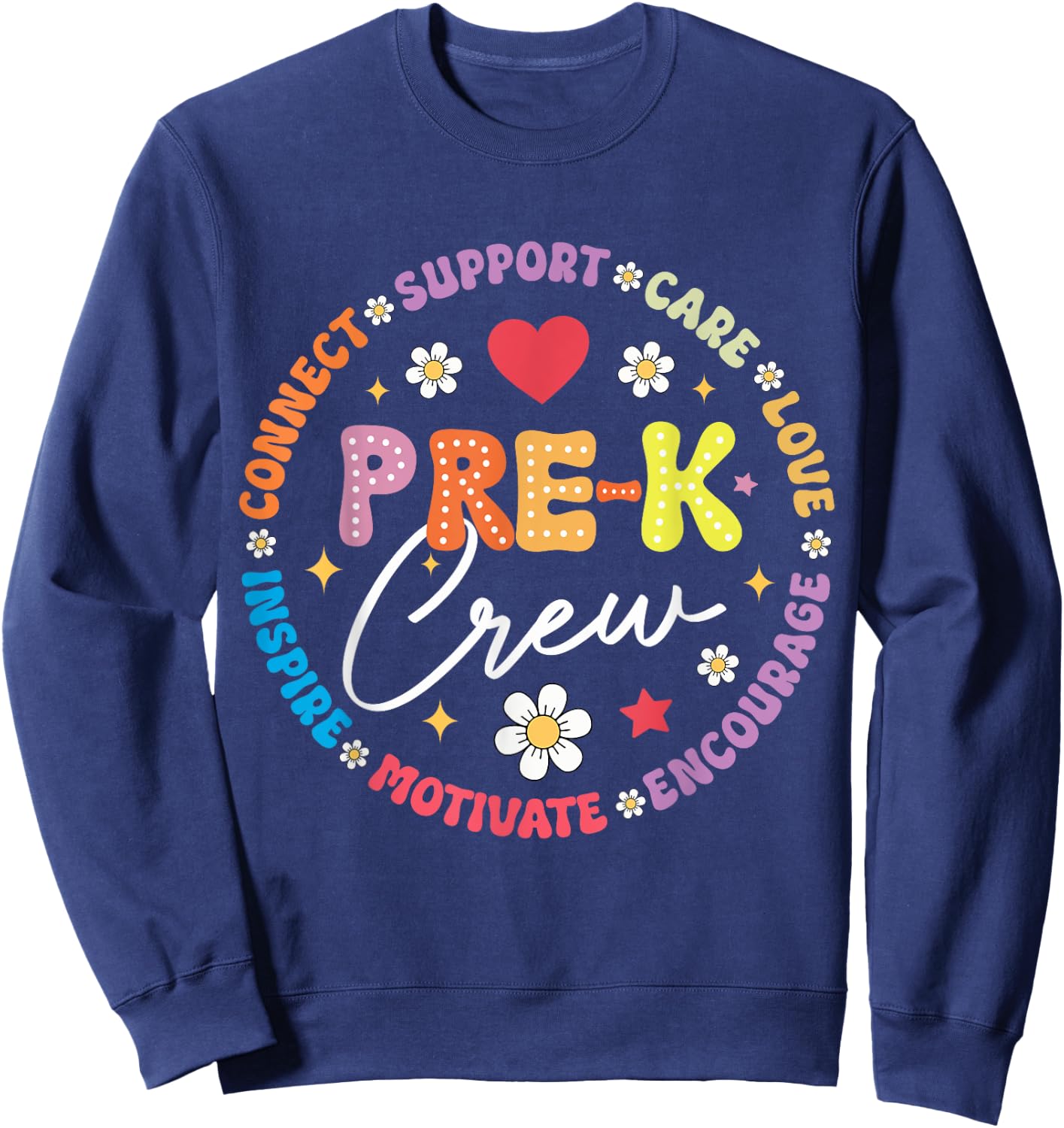 Pre-K Crew 1st Day Of School Funny Preschool Teacher Men Women Kids Sweatshirt - Sweatshirt | Navy