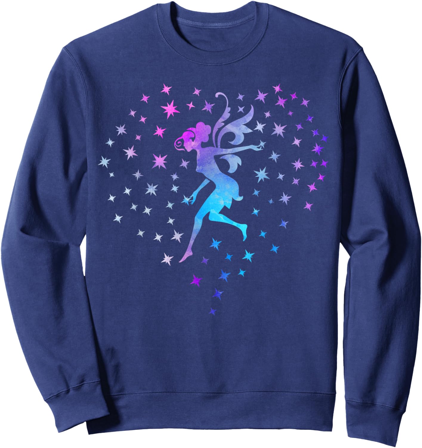 Fairy Heart Stars Vintage Love Fairies Fantasy Women Girls Sweatshirt - Sweatshirt | Navy