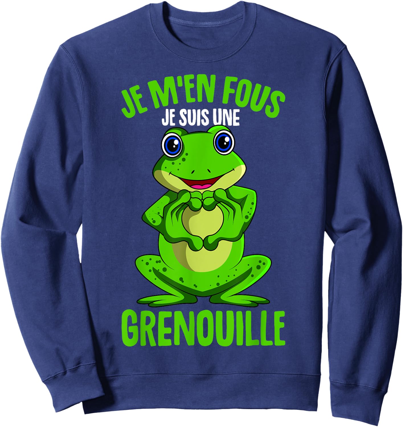 Je M'en Fous Je Suis Une Grenouille Woman Child , Black, S Sweatshirt - Sweatshirt | Navy