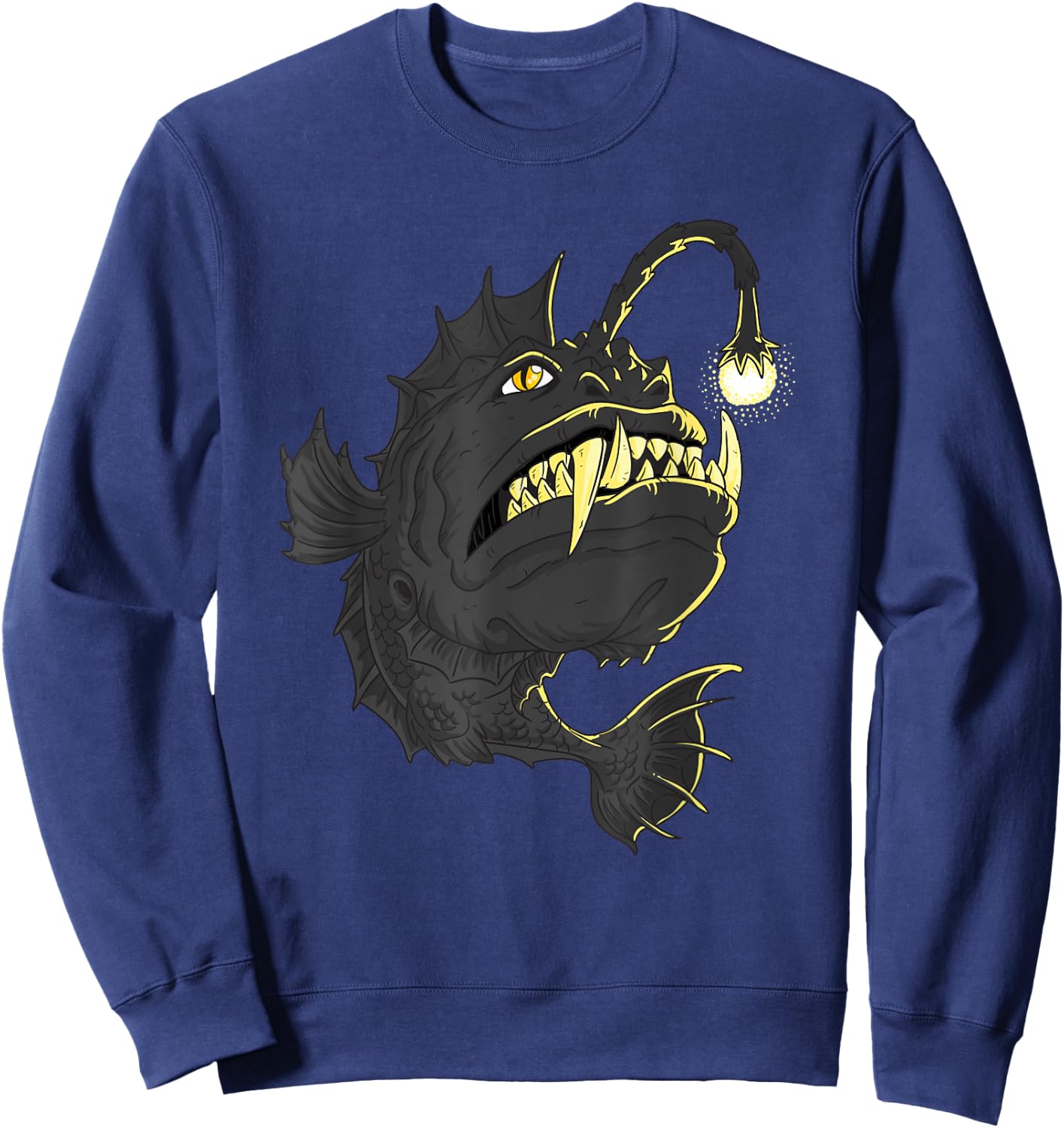 Angler Fish Deep Sea Fish Sweatshirt - Sweatshirt | Navy