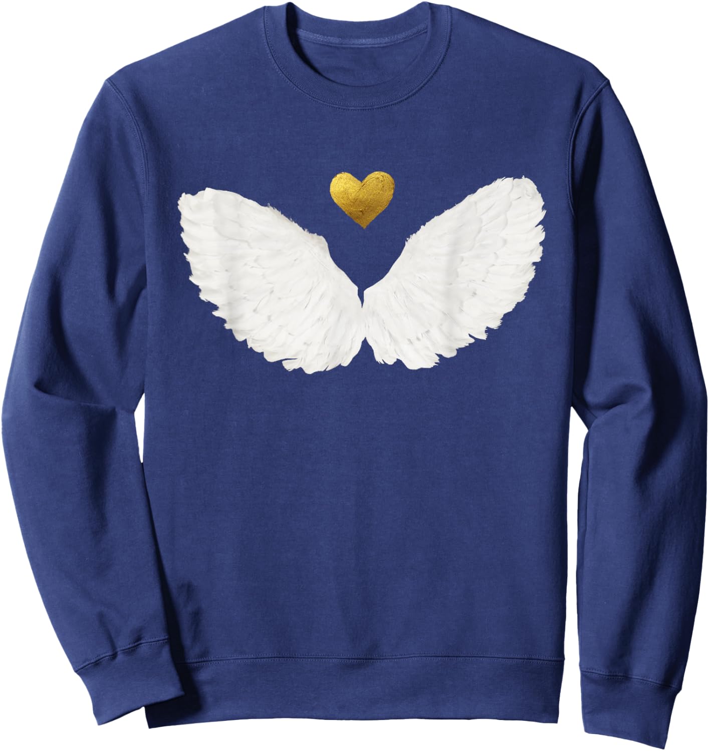 Angel wings gold heart Sweatshirt - Sweatshirt | Navy