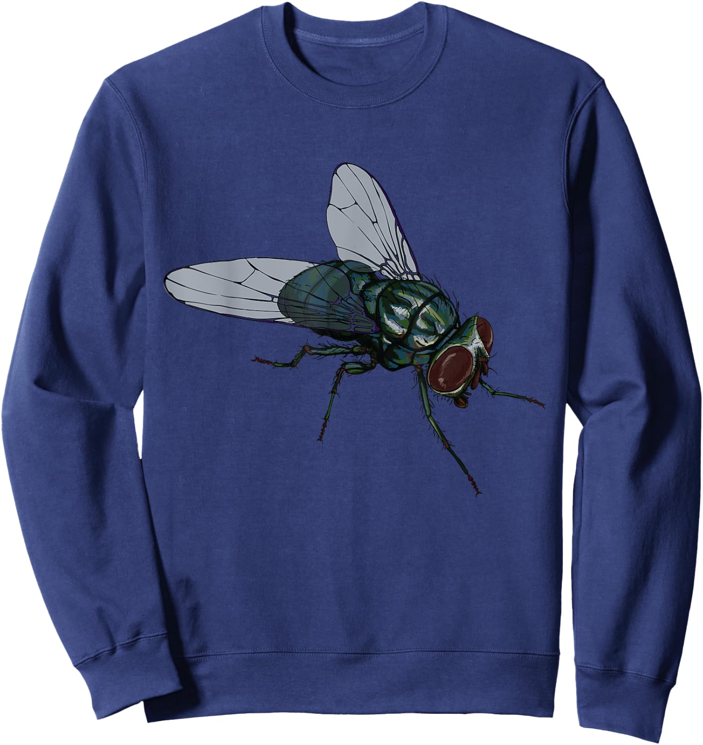 CRUDO Fly Common House Fly Insect -Adults & Kids Black Cotton 60%, Polyester 40% Short Sleeve Sweatshirt - Sweatshirt | Navy