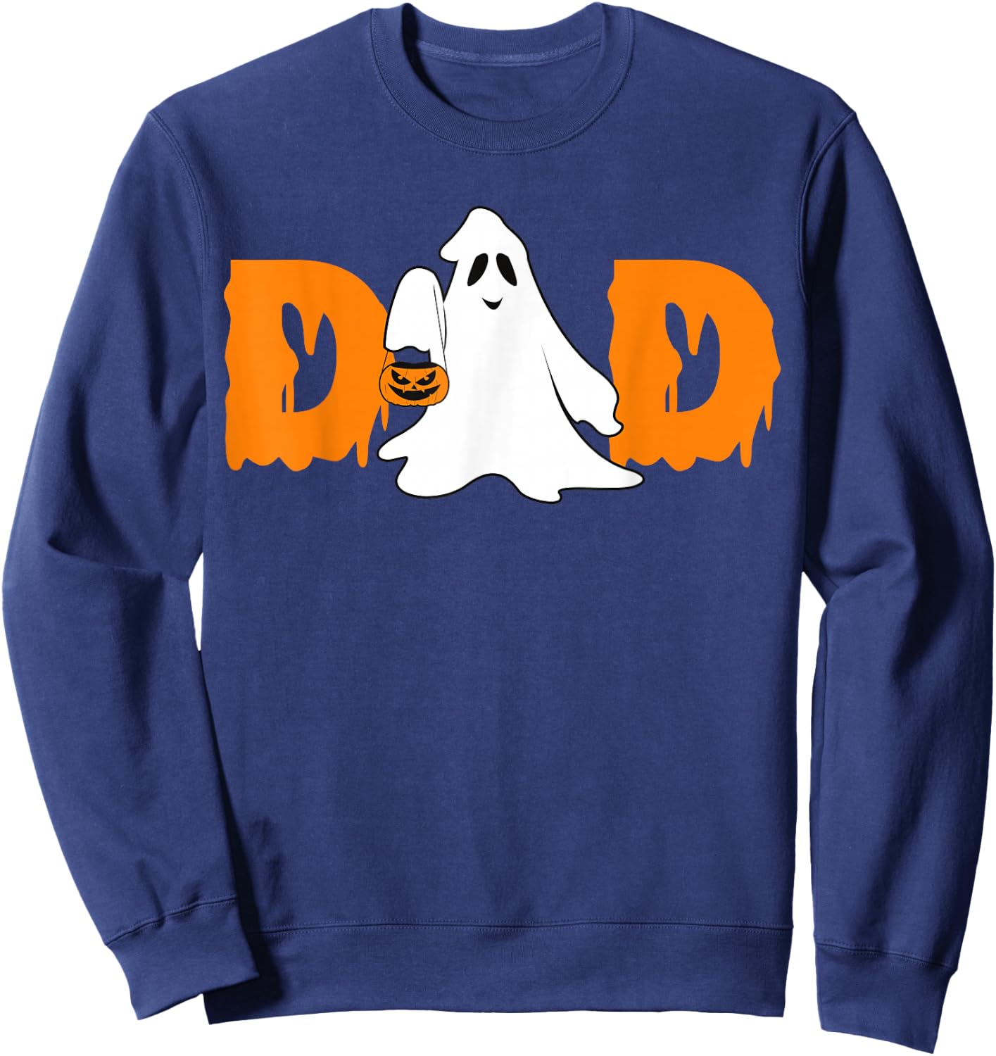 Fun Boo Ghost Dad Halloween Costume Outfit Spooky Sweatshirt - Sweatshirt | Navy