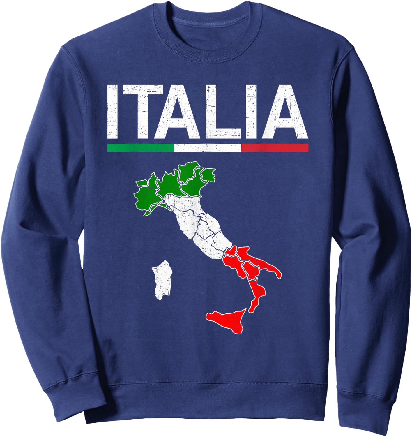 Italy Flag Vintage Italian Design Italia Sweatshirt - Sweatshirt | Navy