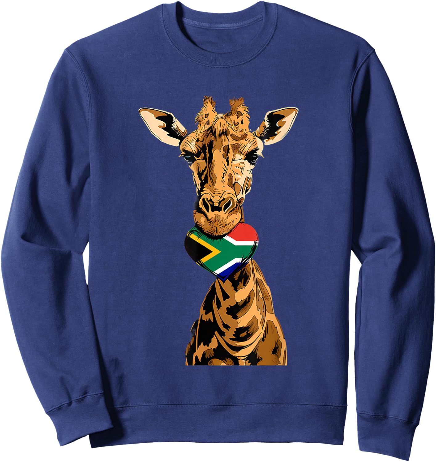 South Africa Flag Giraffe South African Roots Heart Sweatshirt - Sweatshirt | Navy