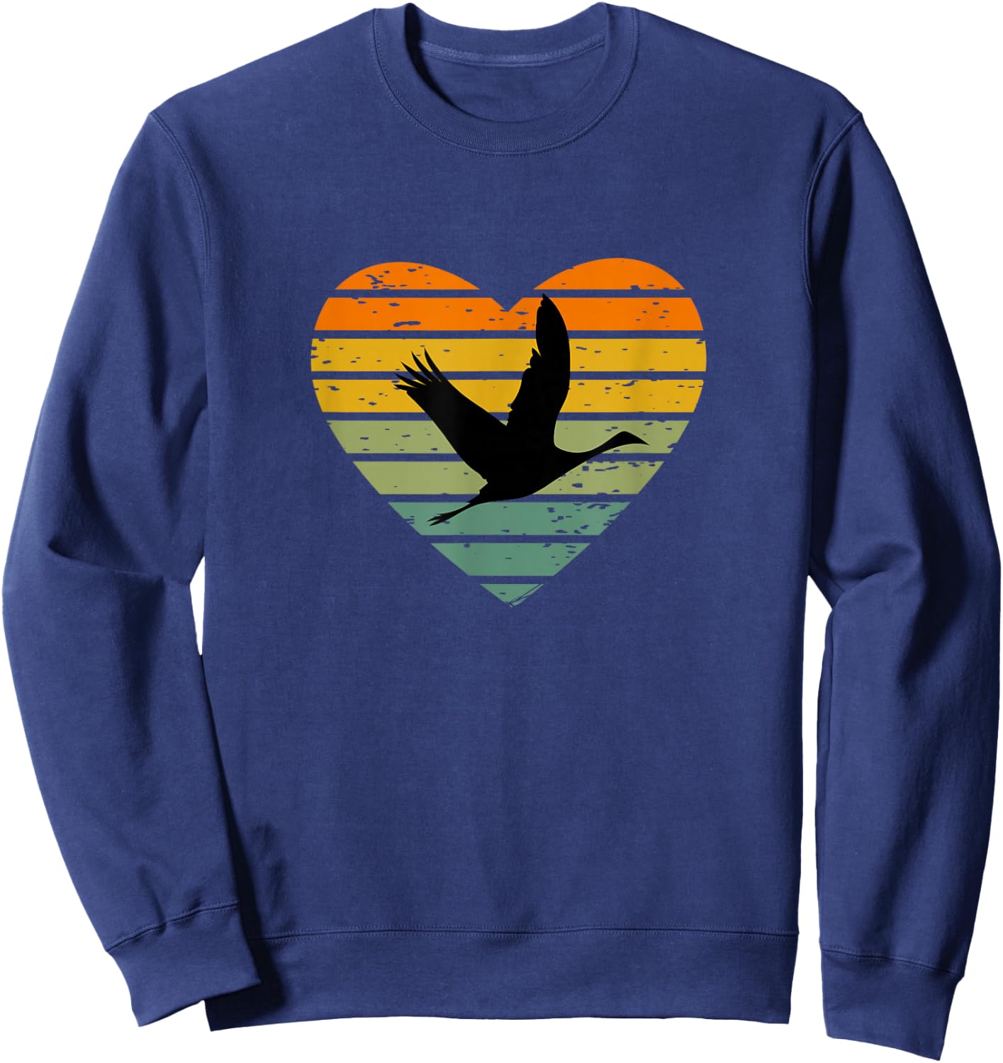 Ich liebe Kranich im Flug Vogel Ornithologe Zugvogel Kranich Sweatshirt - Sweatshirt | Navy