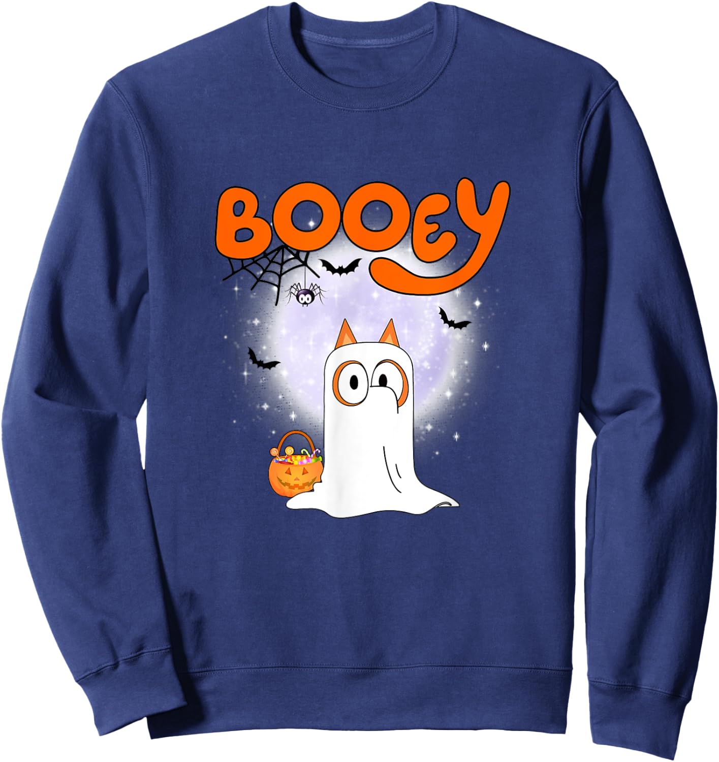 Spooky Season Funny Ghost Booey,Dog Halloween Pumpkin Women Sweatshirt - Sweatshirt | Navy