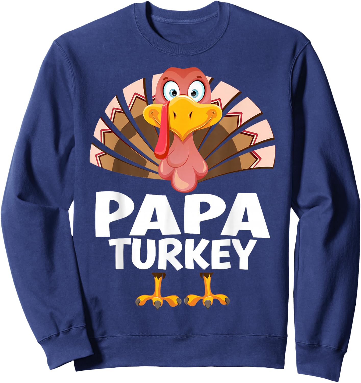 Thanksgiving Papa Turkey Matching Pajama Sweatshirt - Sweatshirt | Navy