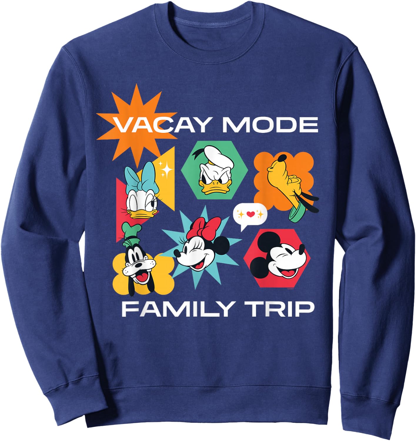 Disney Mickey & Friends Vacay Mode Family Trip Vacation Sweatshirt - Sweatshirt | Navy