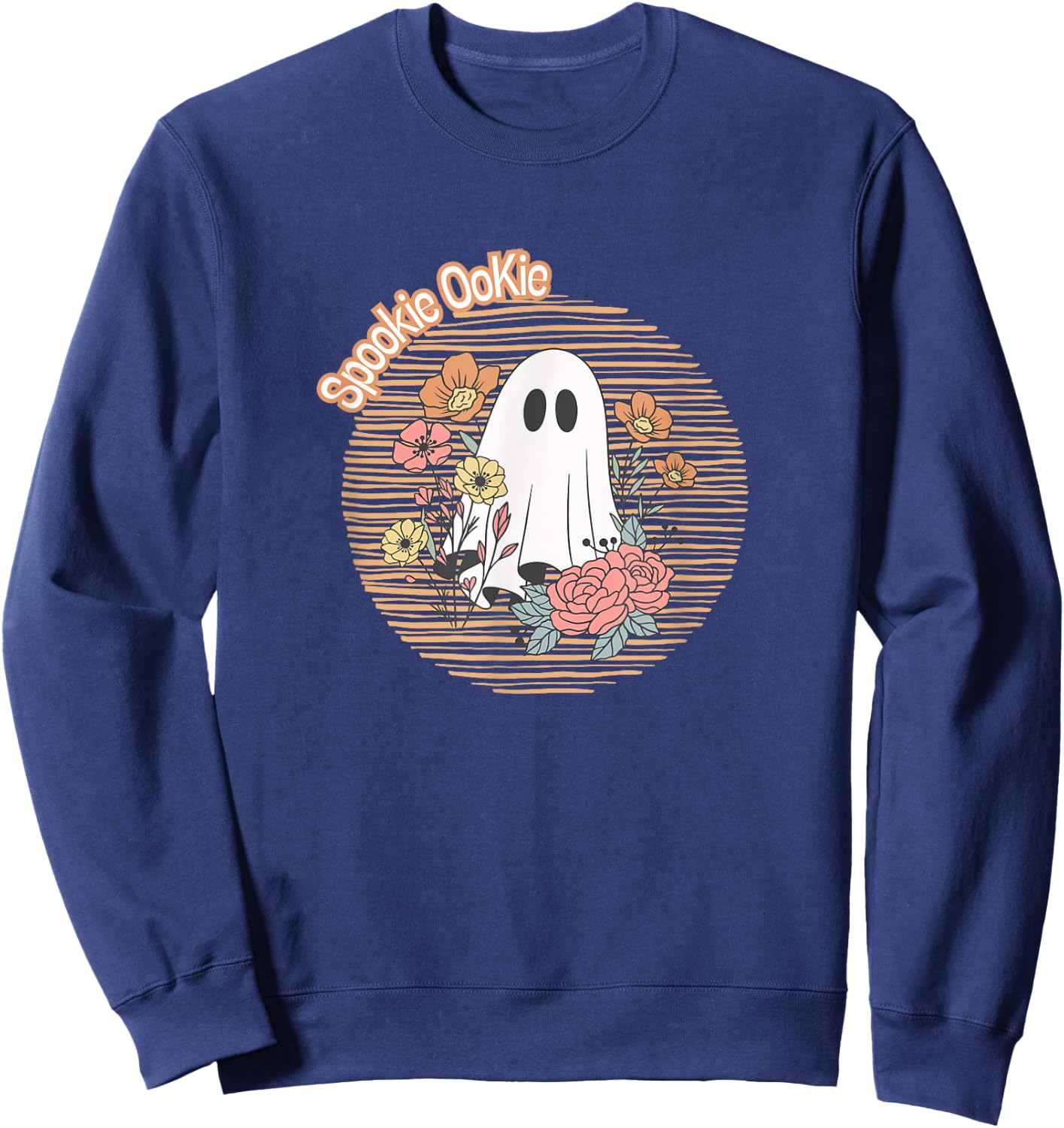 Halloween Cozy Spooky Ghost Fall Fun Retro Sweatshirt - Sweatshirt | Navy