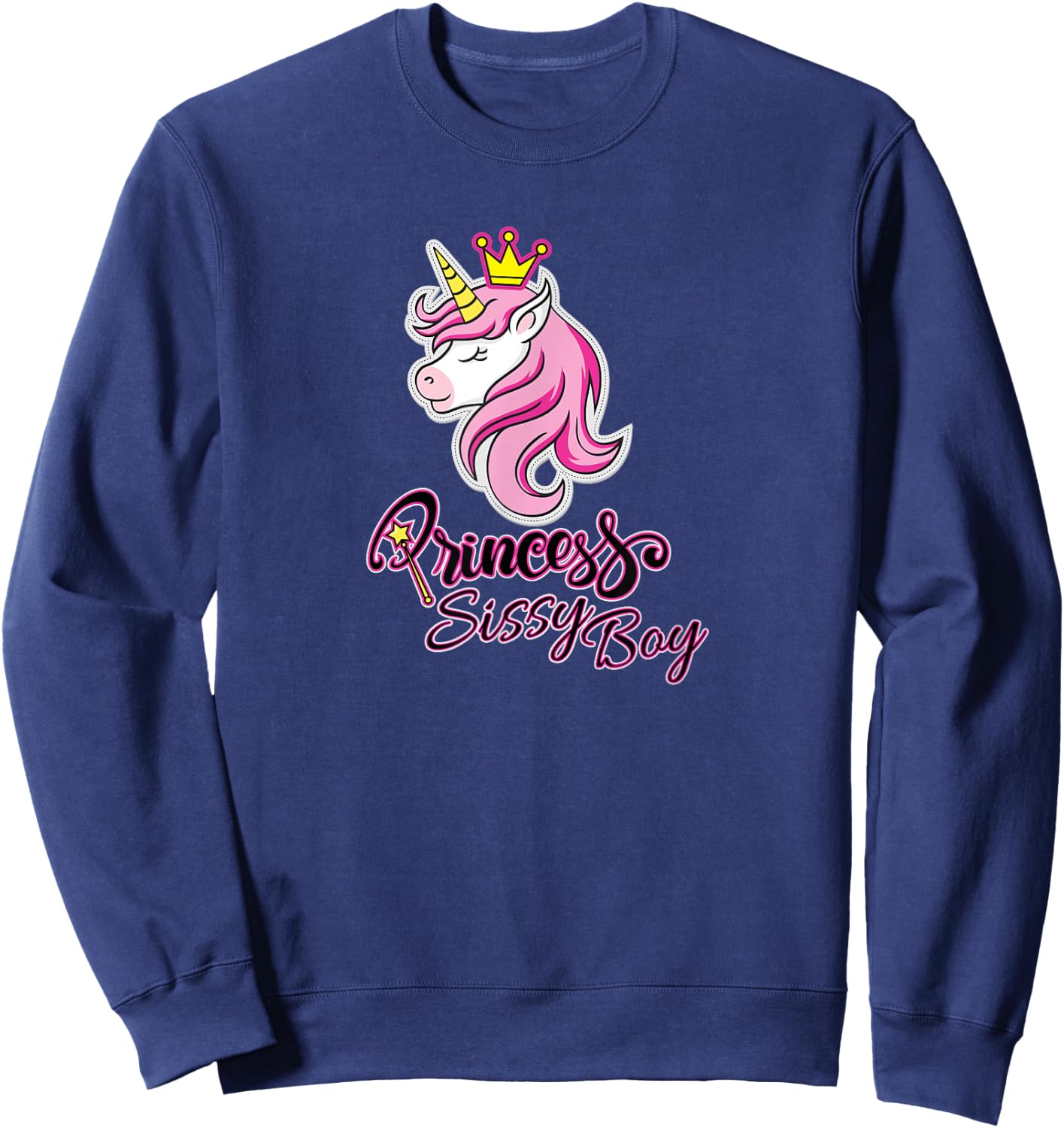 PRINCESS SISSY BOY - Princess Unicorn Design Sweatshirt - Sweatshirt | Navy
