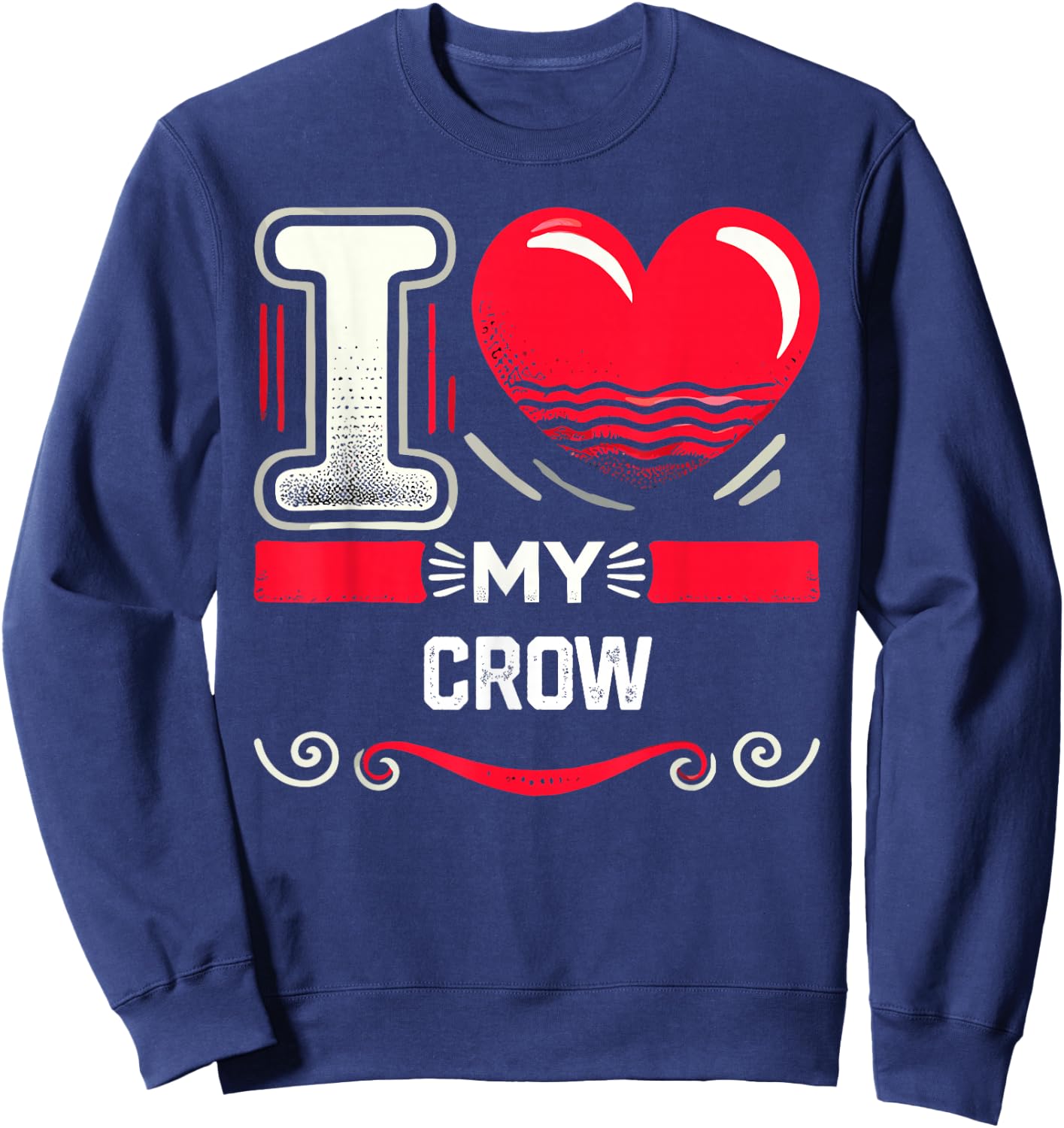 I Love My CROW Heart CROWS Sweatshirt - Sweatshirt | Navy