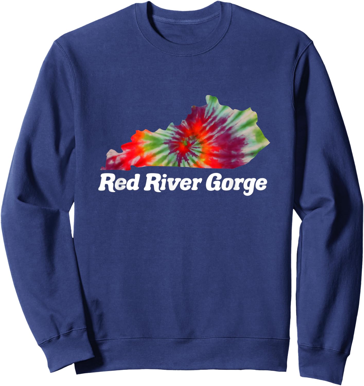 Red River Gorge Climbing RRG Kentucky Tie Dye Sweatshirt - Sweatshirt | Navy