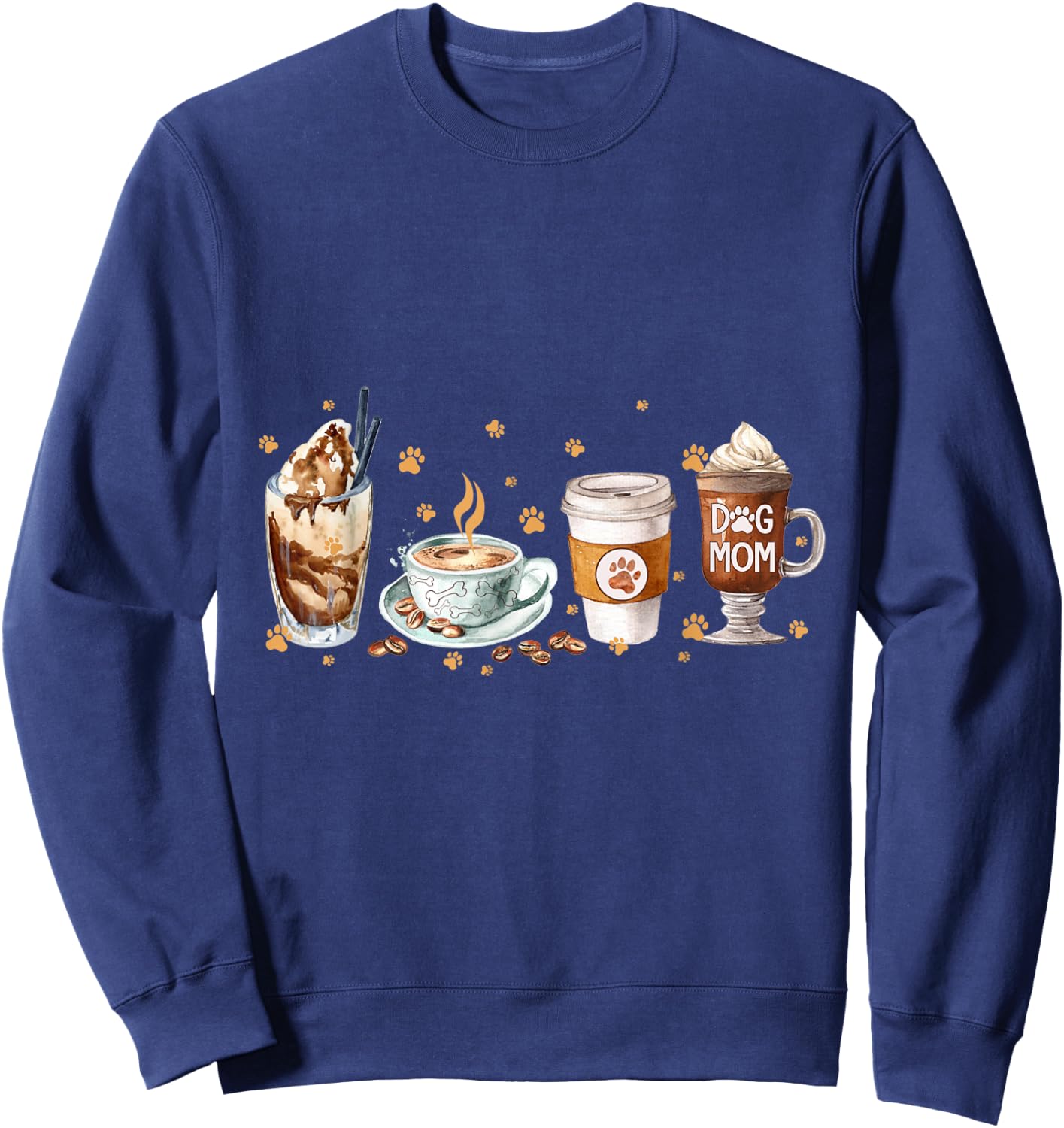 Coffee And Dog Mom Happy Mother's Day Dog Mom Sweatshirt - Sweatshirt | Navy