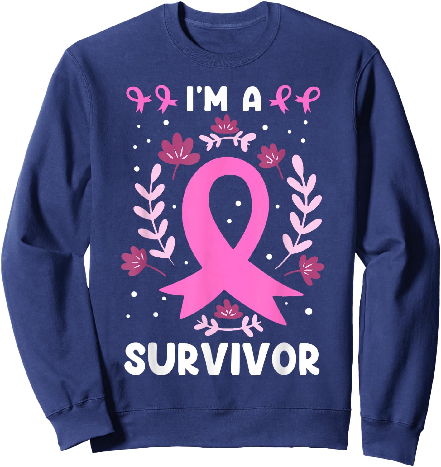 I´m A Survivor Breast Cancer Sweatshirt - Sweatshirt | Navy