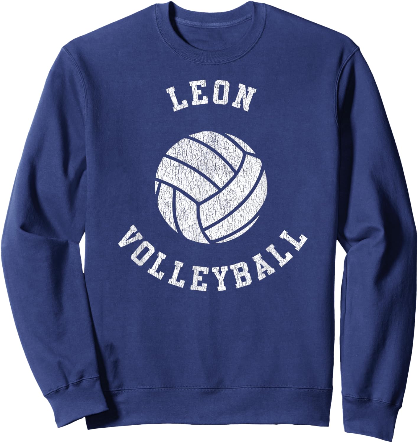Leon Volleyball Retro Distressed Team VB Graphic Sweatshirt - Sweatshirt | Navy