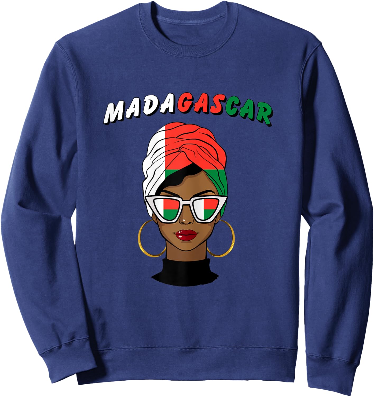 Madagascar, Malagasy flag, Madagascar girl, Malagasy women Sweatshirt - Sweatshirt | Navy