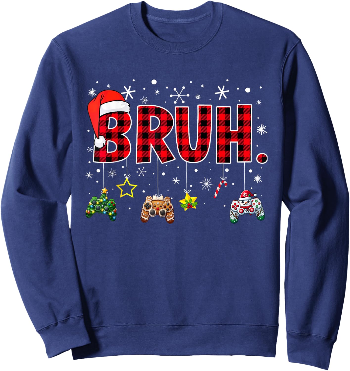 Christmas Bruh Gamer Controller Xmas Gaming Boys Kids Youth Sweatshirt - Sweatshirt | Navy