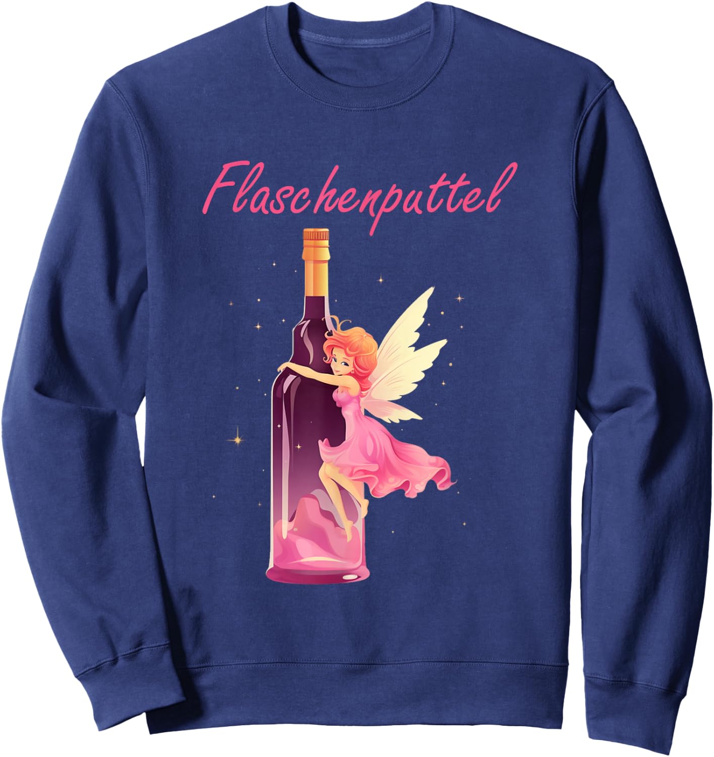Funny Party Fairy Bottle Putty Party Fairy Alcohol Drinking , black Sweatshirt - Sweatshirt | Navy