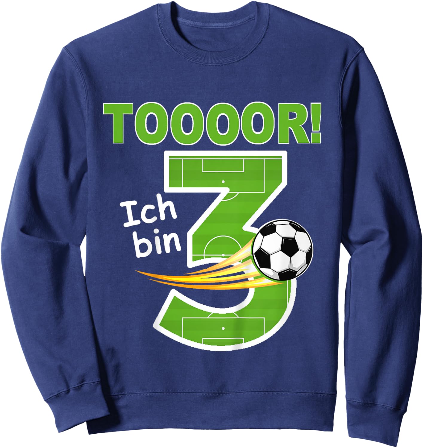 Children's Football Birthday Outfit "Ich bin 3 Jahre ", black Sweatshirt - Sweatshirt | Navy