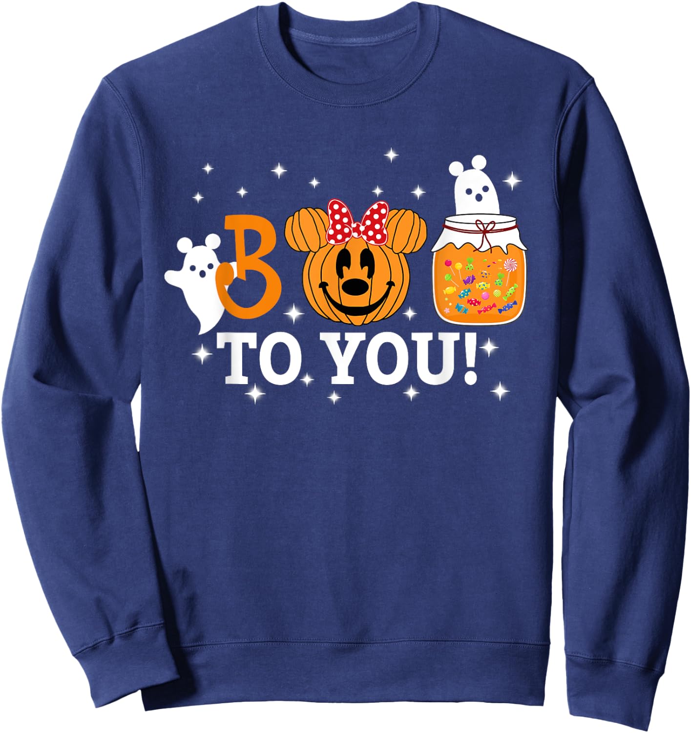 Cute Pumpkin Beer Boo To You Women Kids Halloween Sweatshirt - Sweatshirt | Navy