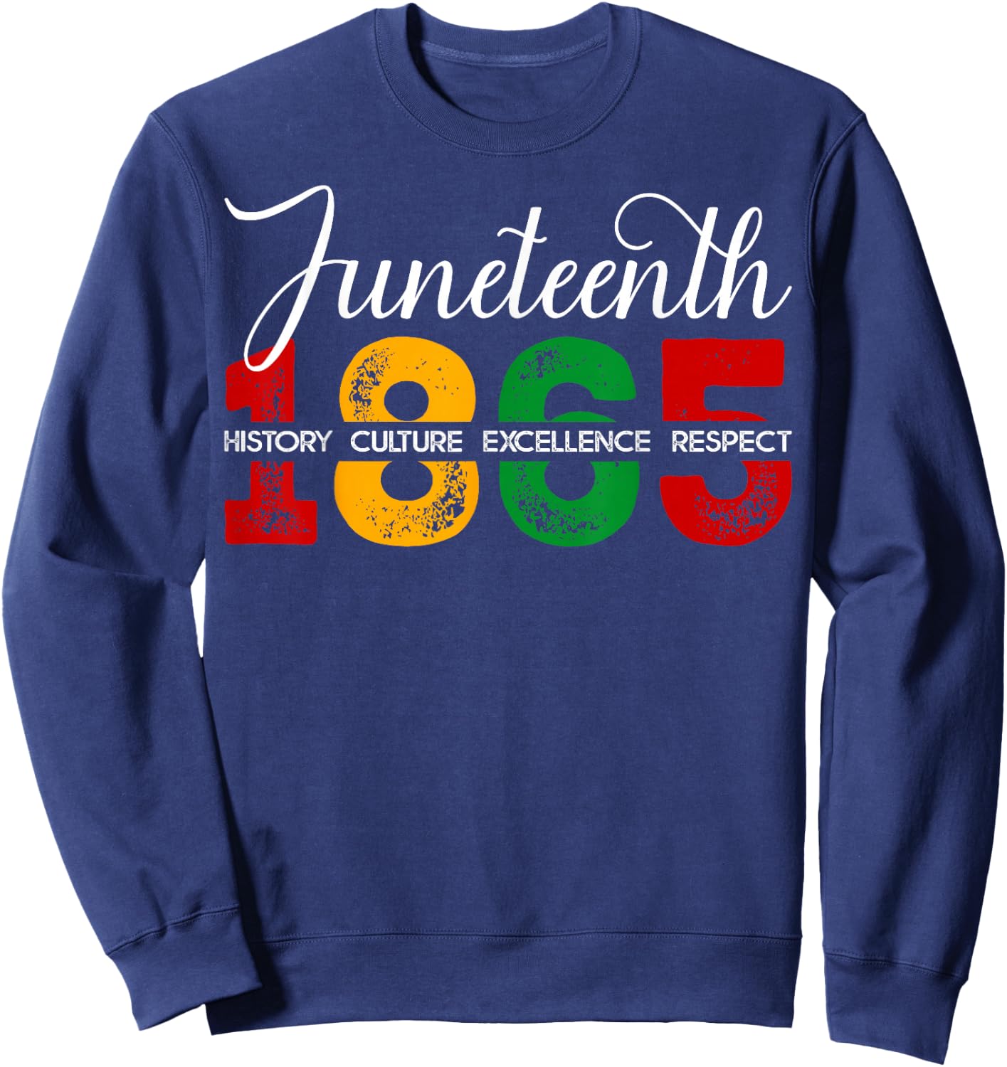 Juneteenth 1865 Independence Day Black History Afro Women Sweatshirt - Sweatshirt | Navy