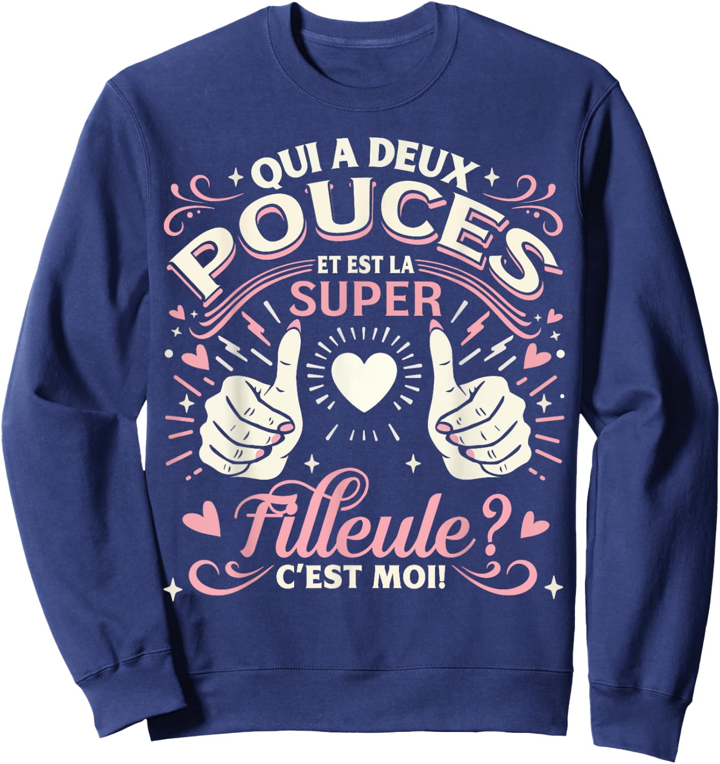 A Super Girl Gift My Daughter Godmother Baptism , Black, S Sweatshirt - Sweatshirt | Navy