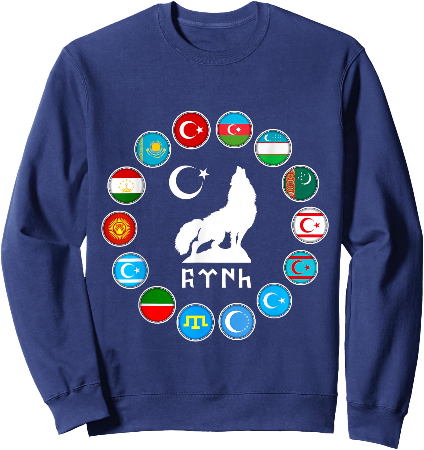 Kazakhstan,Gokturk,Turan,Turkey Flag,Turk Bayragi,Turkiye. Sweatshirt - Sweatshirt | Navy