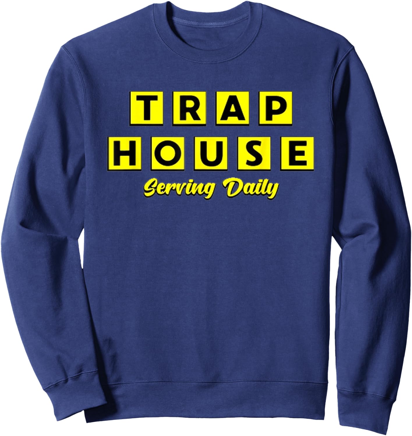 Trap House Waffle Sweatshirt - Sweatshirt | Navy