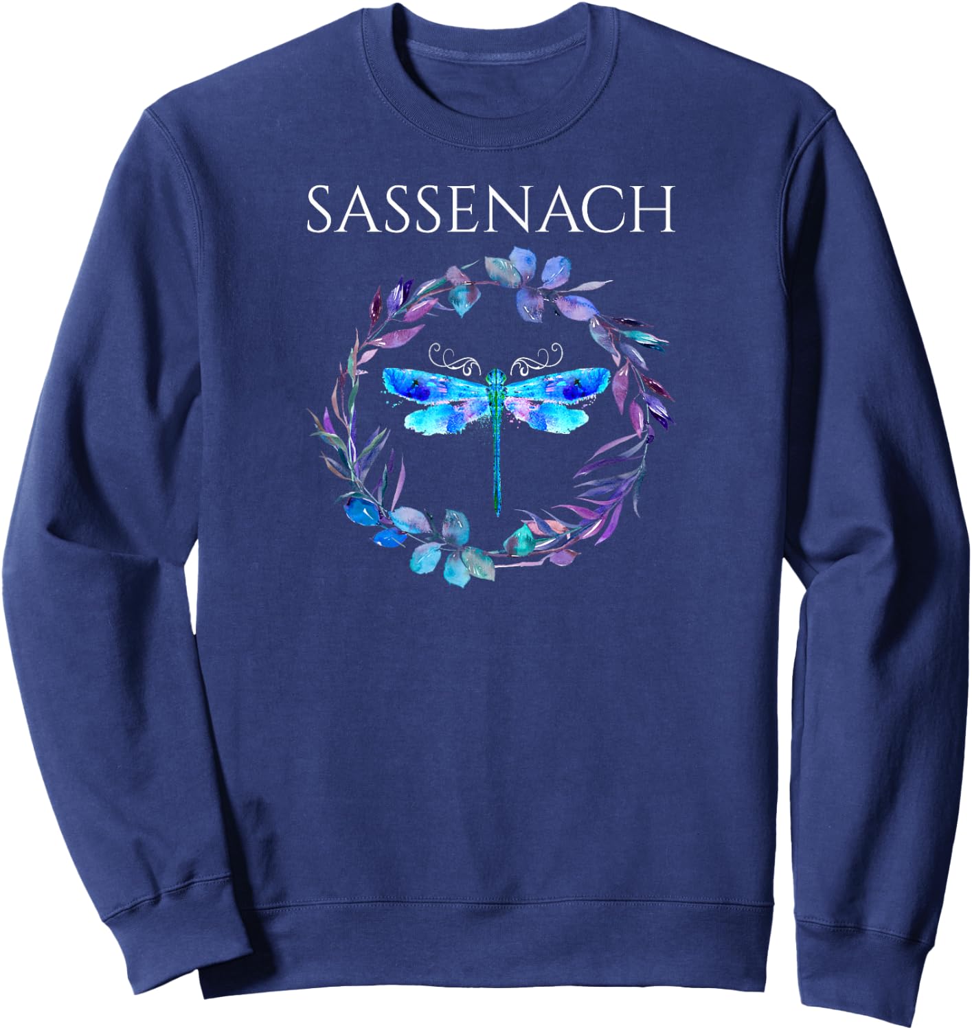 Sassenach Dragonfly Flower Flowers Sweatshirt - Sweatshirt | Navy