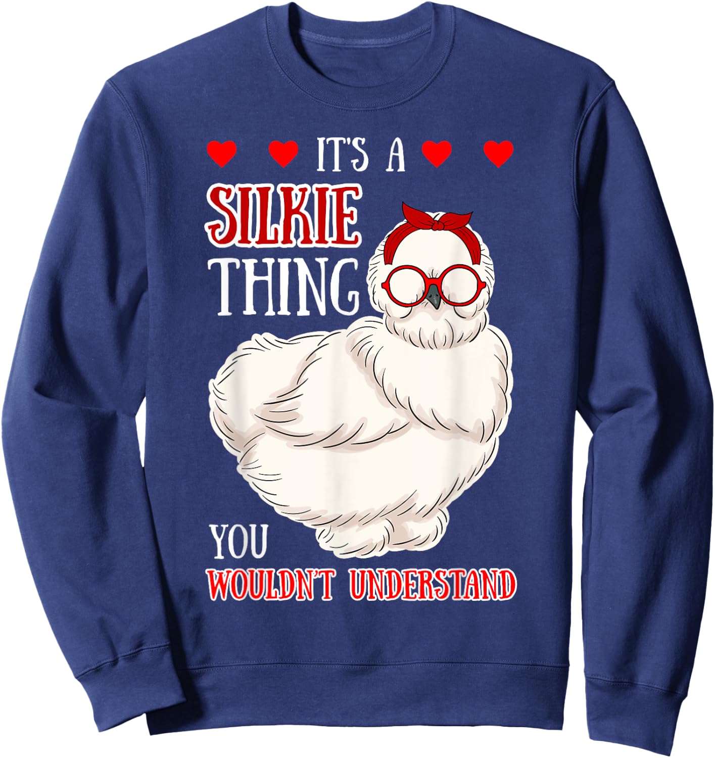 Silkie Chicken Breeder Bantam Silky Headband Poultry Farmer Sweatshirt - Sweatshirt | Navy