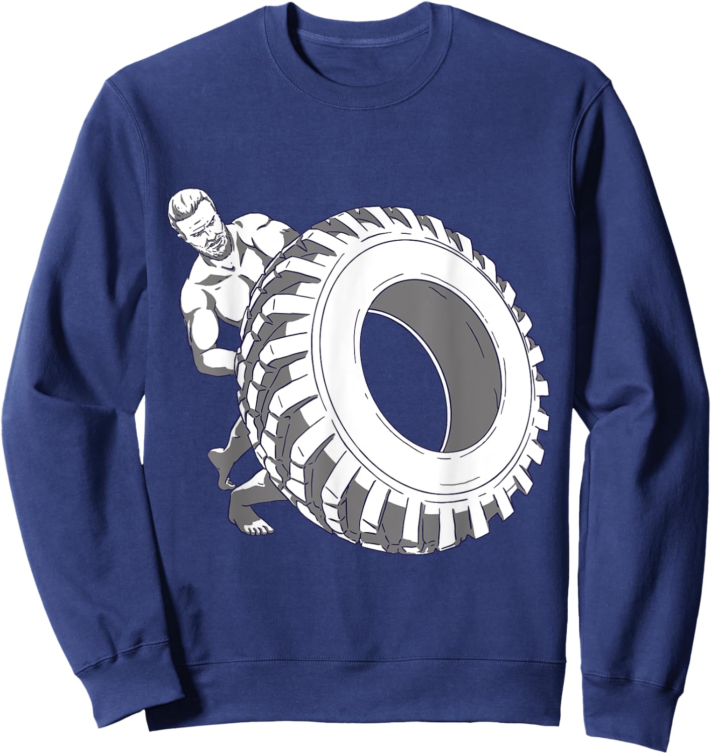 Man With Tyres For Strength Sports Sweatshirt - Sweatshirt | Navy