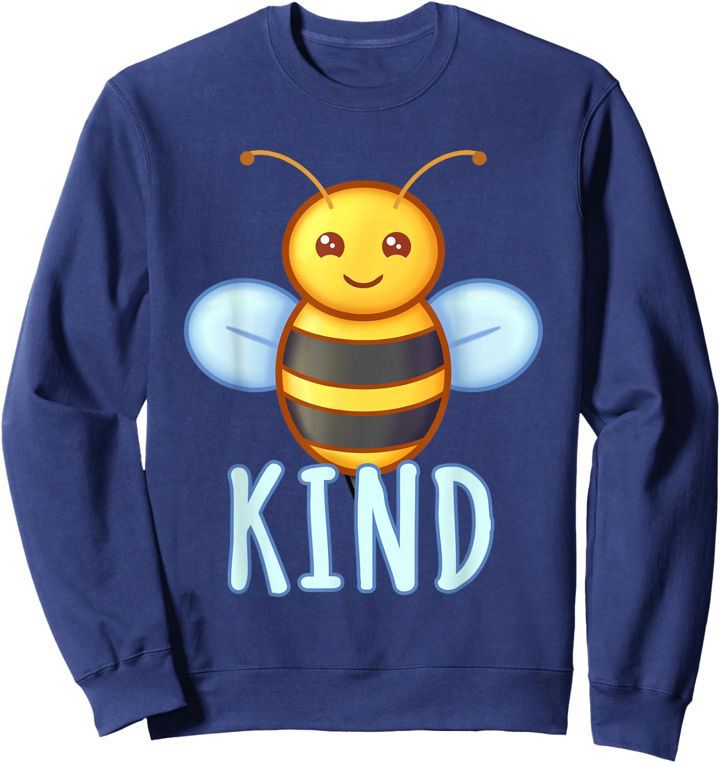 Bee Kind Cute Funny Bumblebee Graphic Women Inspirational Sweatshirt - Sweatshirt | Navy