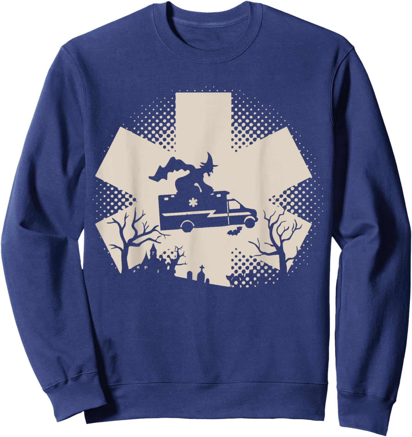 Funny EMT Paramedic EMS Halloween Design Sweatshirt - Sweatshirt | Navy