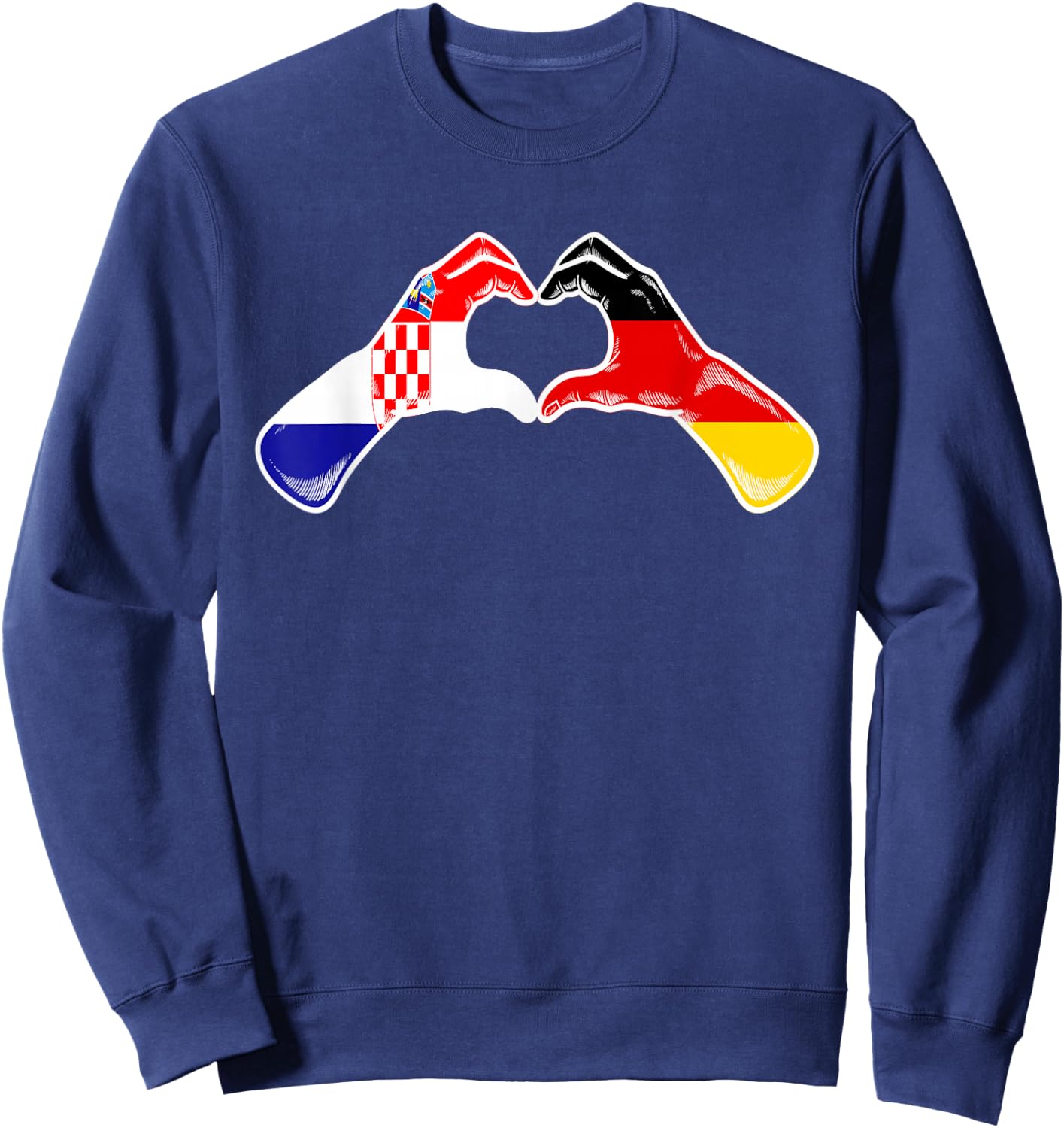 Kroatien Deutschland Flagge - Kroatisch Deutsches Herz Sweatshirt - Sweatshirt | Navy