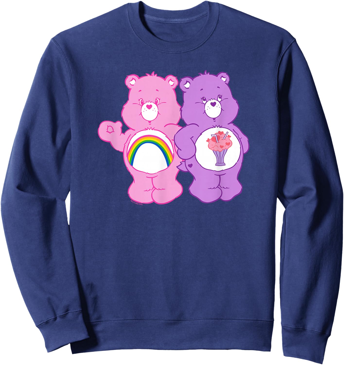 Care Bears Cheer Bear & Share Bear Best Friends Pink Duo , Black, S Sweatshirt - Sweatshirt | Navy