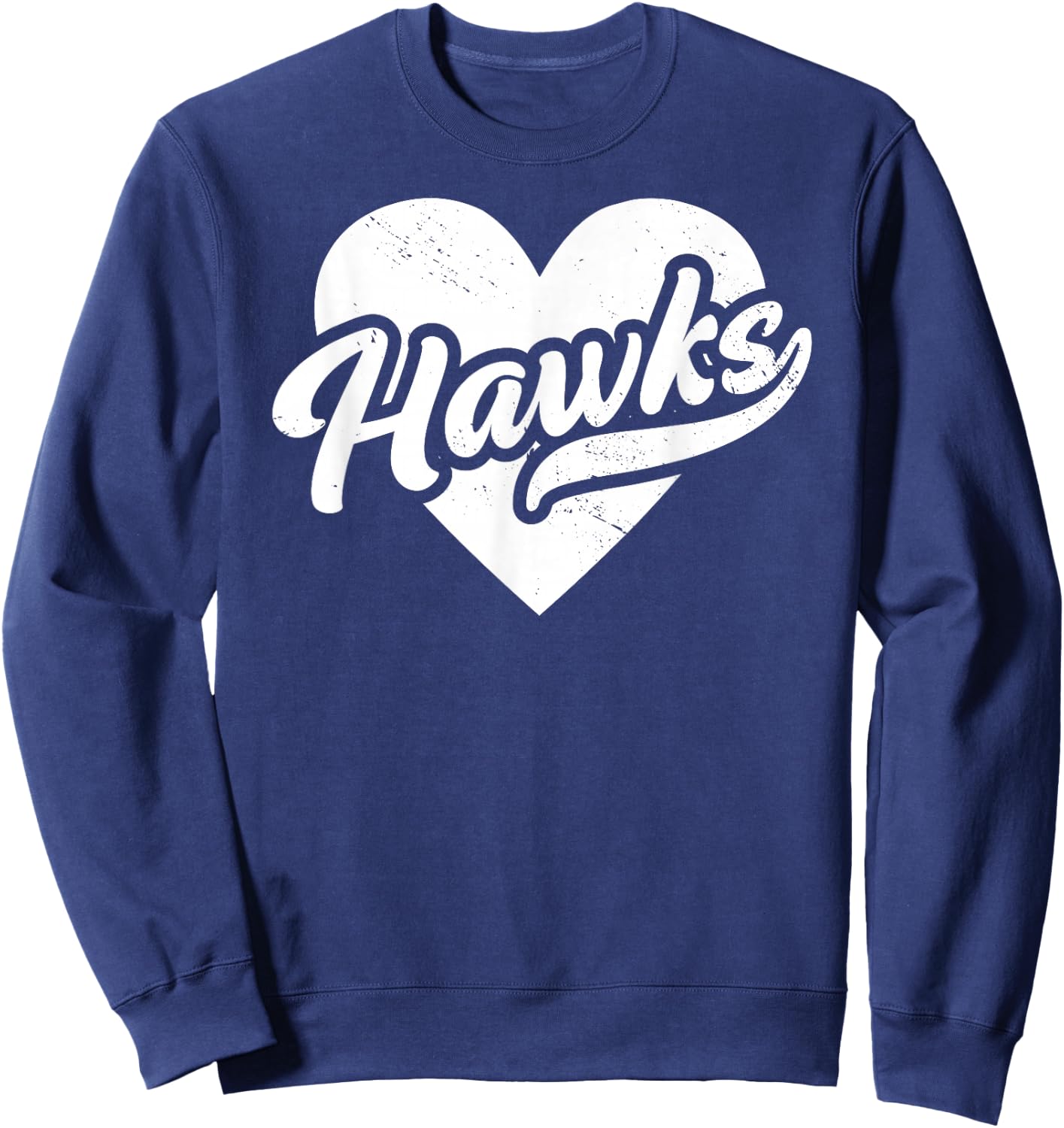 Vintage Hawks School Spirit Go Hawks Love Sweatshirt - Sweatshirt | Navy