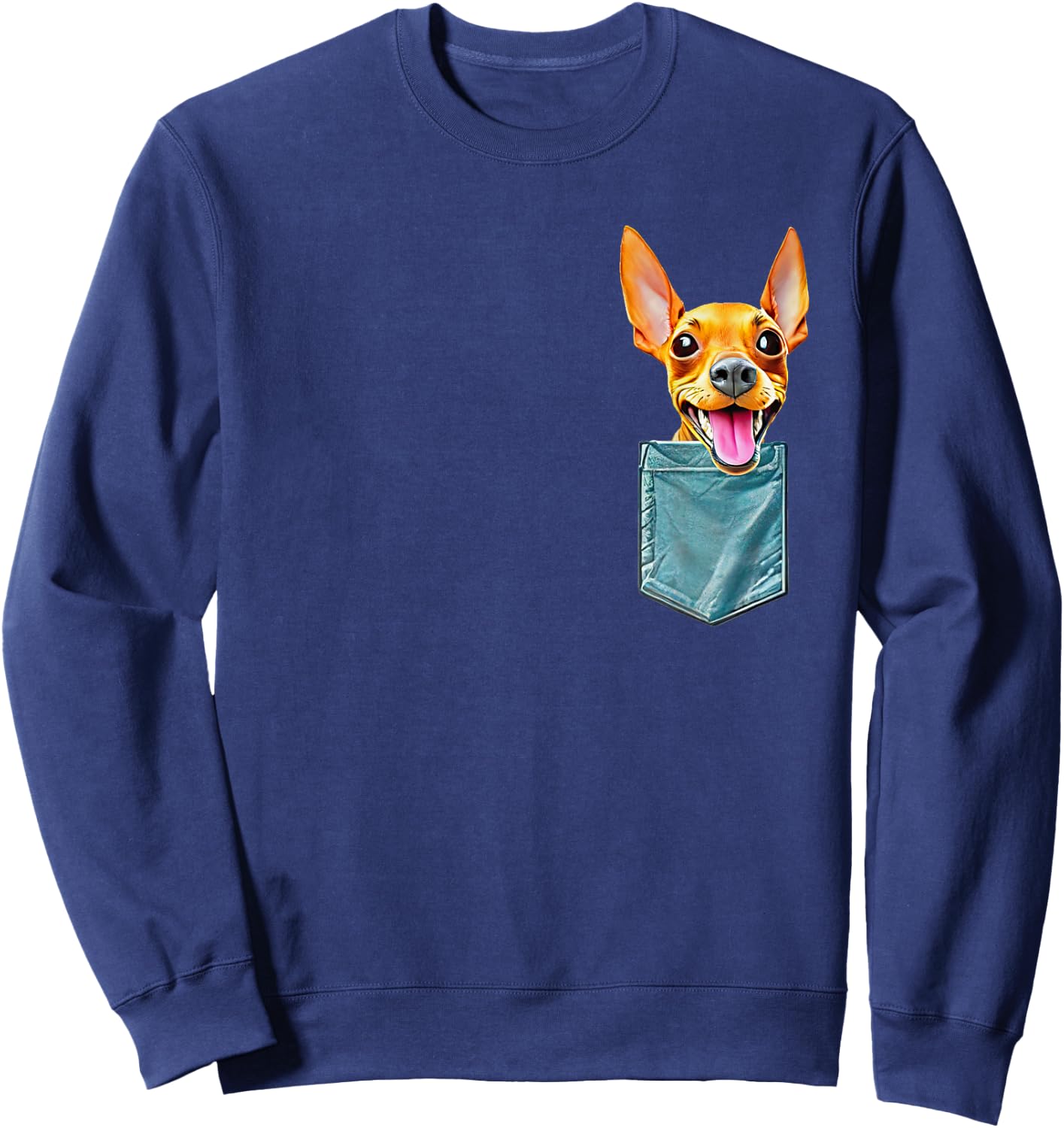 Minpin in pocket miniature pinscher min pin puppy dog mom da Sweatshirt - Sweatshirt | Navy